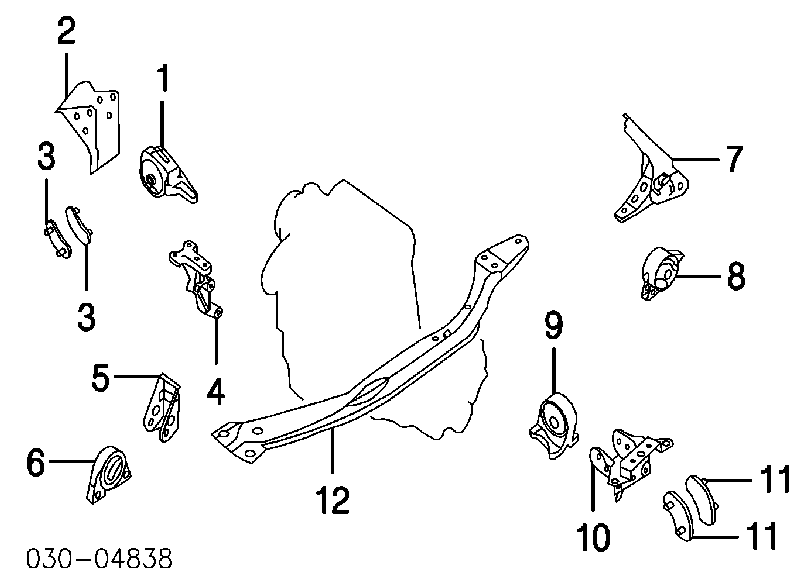 Coxim (suporte) dianteiro de motor Nissan/Infiniti 112704U000 preço, a partir de 23,08 USD