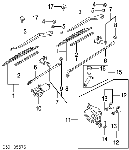 Motor de limpador pára-brisas do pára-brisas para Nissan Pathfinder  R50