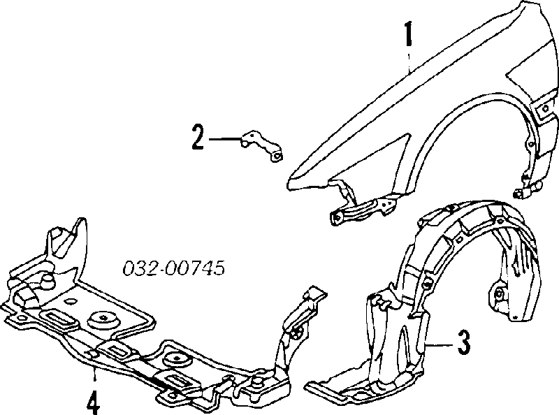 Guarda-barras direito do pára-lama dianteiro para Honda Accord IV CB3, CB7