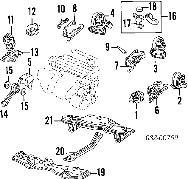 50830SM4020 Honda Coxim (suporte) dianteiro de motor