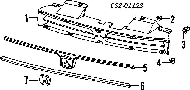  Grelha do radiador Honda Accord IV sedan (CB3, CB7) (1990 - 1993) IV