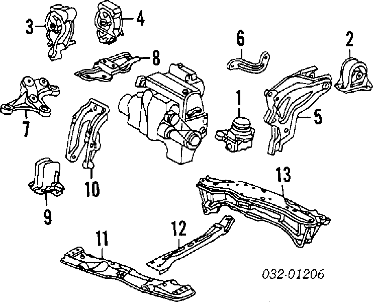 50810SS0000 Honda Coxim (suporte) traseiro de motor