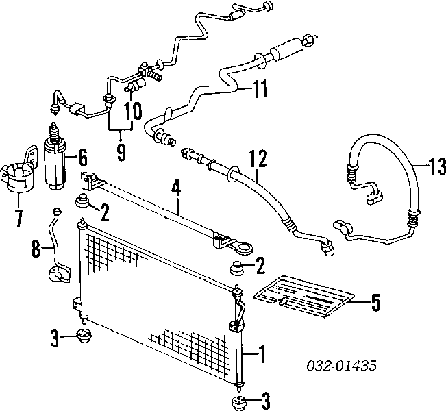 Radiador de aparelho de ar condicionado para Honda Accord V CD7