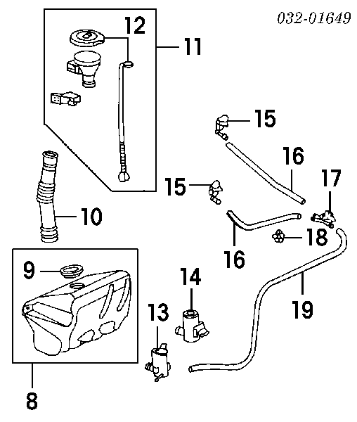 Tampa de tanque de fluido para lavador para Honda HR-V  GH