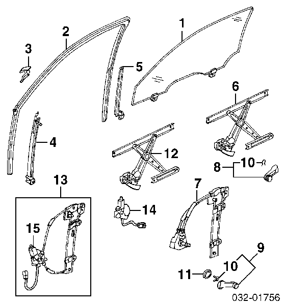 Mecanismo de acionamento de vidro da porta dianteira direita Honda 72210S04A02 preço, a partir de 79,33 USD