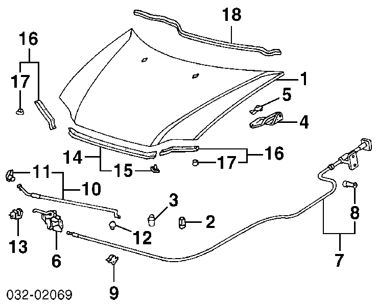60120ST0000ZZ Honda Gozno da capota direito