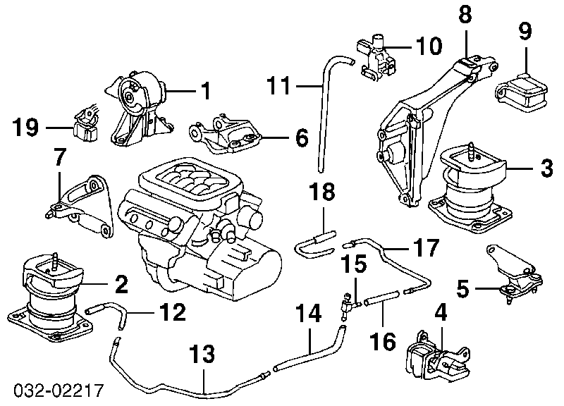 50810S87A81 Honda Coxim (suporte) dianteiro de motor