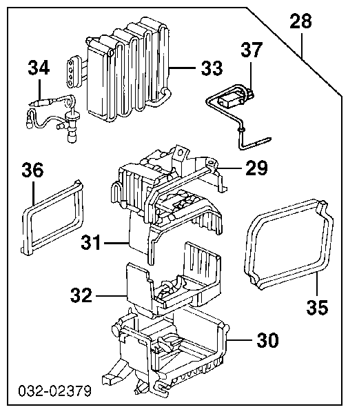  Vaporizador de aparelho de ar condicionado Honda Civic VI hatchback (MB) (1997 - 2001) VI