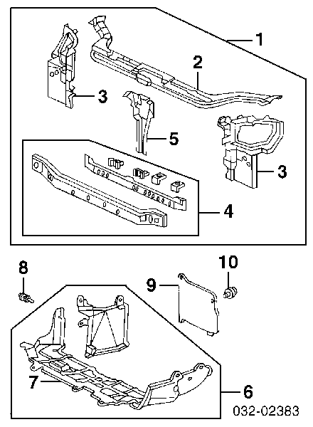60400S04A01ZZ Honda Suporte do radiador montado (painel de montagem de fixação das luzes)