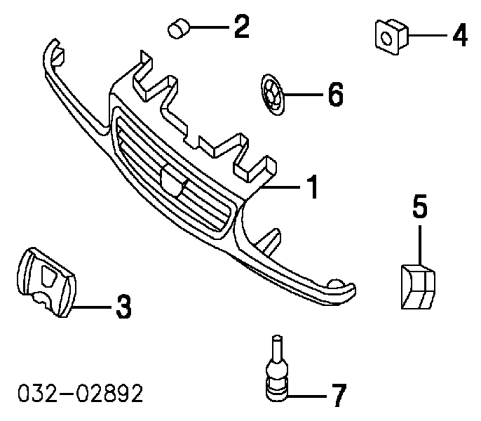 8942180270 Honda Cápsula (prendedor) de fixação de grelha do radiador ao panel