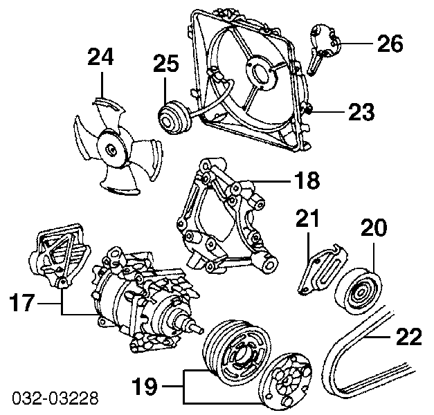 80161SR3000 Honda Difusor do radiador de aparelho de ar condicionado