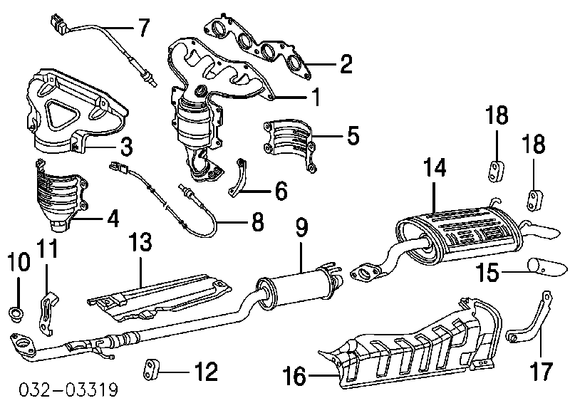 18215S5DA01 Honda Coxim de fixação do silenciador