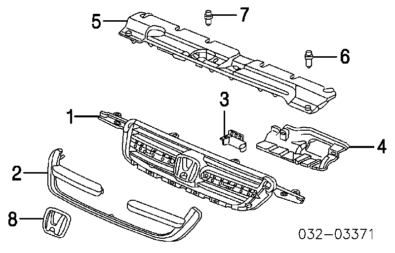  Grelha do radiador Honda CR-V II SUV (RD) (2002 - 2006) II