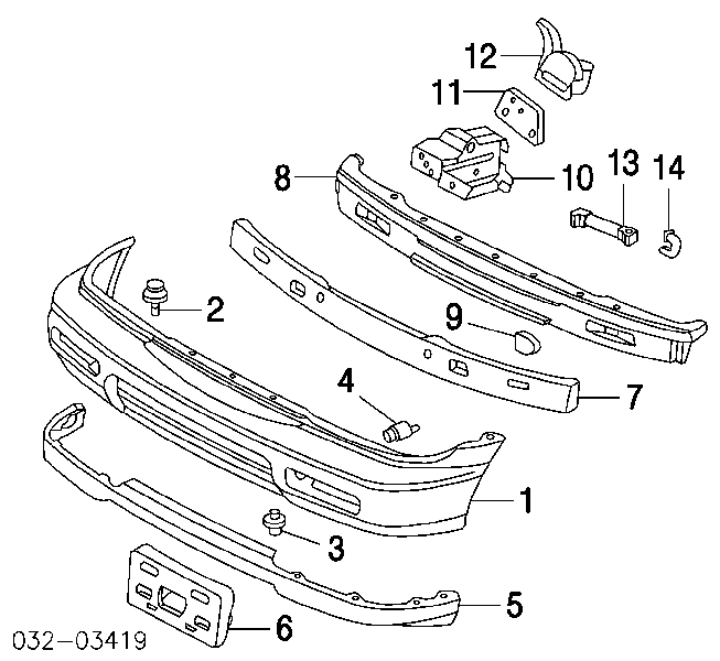 Pára-choque dianteiro para Honda Accord V CD7
