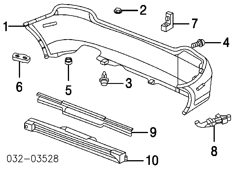 71599S5SG00 Honda Consola esquerda do pára-choque traseiro externo