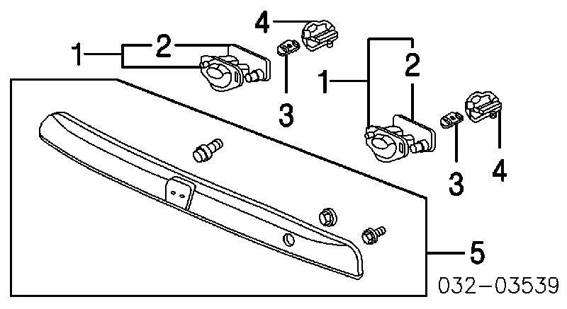 34101S5T003 Honda Lanterna da luz de fundo de matrícula traseira