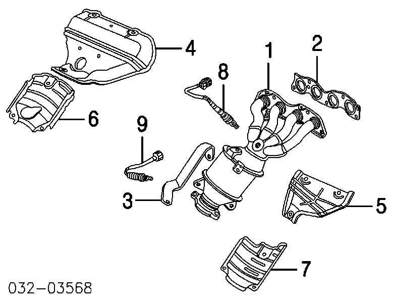  Vedante de tubo coletor de escape Honda Jazz hatchback (GD, GE) (2002 - 2008) 