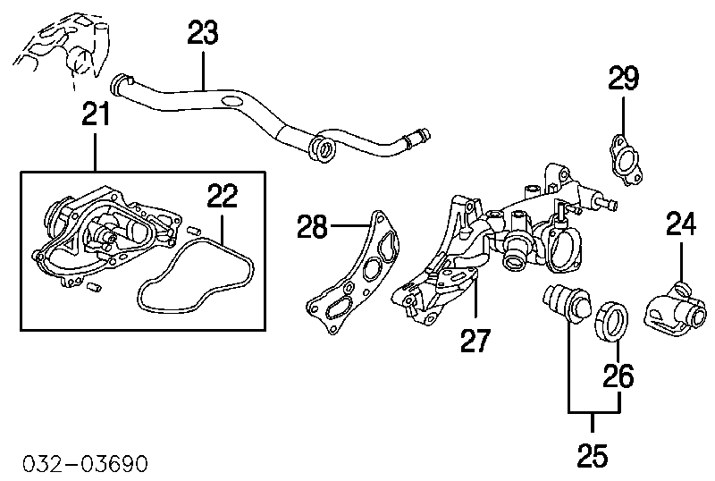 19200RCAA01 Honda Bomba de água (bomba) de esfriamento