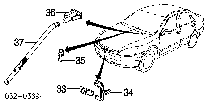 80525S30941 Honda Sensor de temperatura do meio ambiente