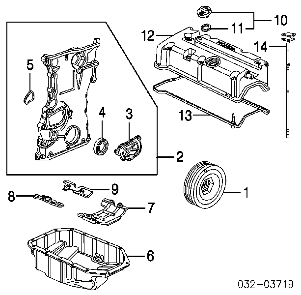 12030PNC000 Honda Vedante da tampa de válvulas de motor, kit