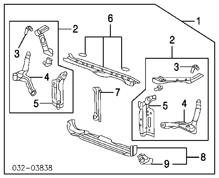 Suporte do radiador montado (painel de montagem de fixação das luzes) Honda Civic VII EU, EP, EV ao melhor preço