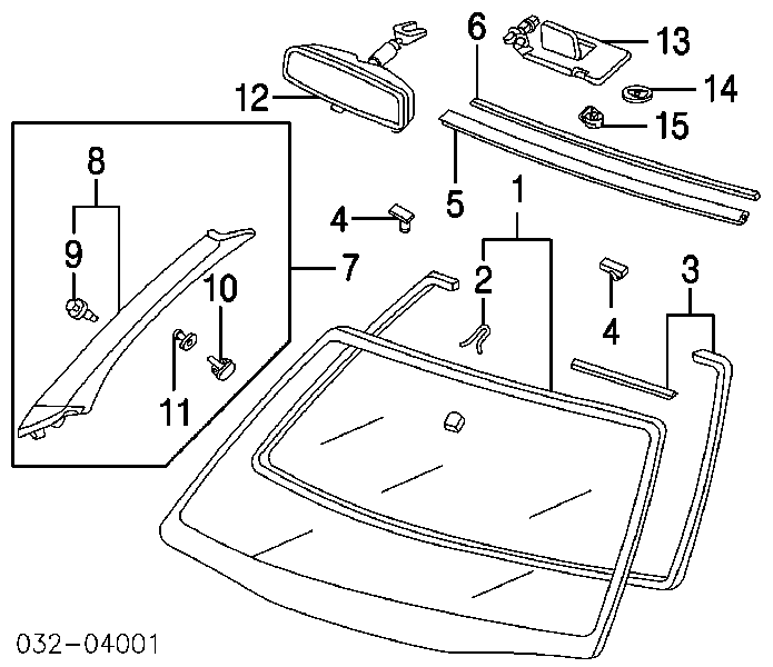 Moldura de pára-brisas para Honda Accord VII CM, CN