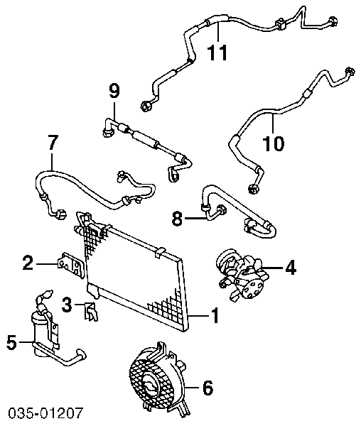  Radiador de aparelho de ar condicionado Mazda 626 III sedan (GD) (1987 - 1992) III