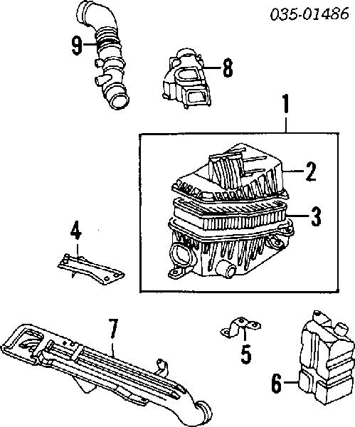 Sensor de fluxo (consumo) de ar, medidor de consumo M.A.F. - (Mass Airflow) B6BF13215 Ford