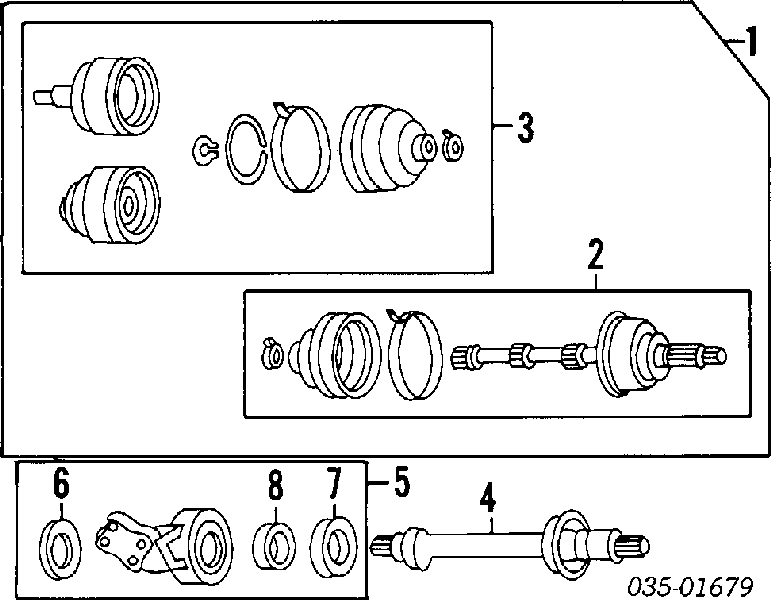 G00325744A Mazda Bucim de rolamento suspenso dianteiro da árvore intermédia