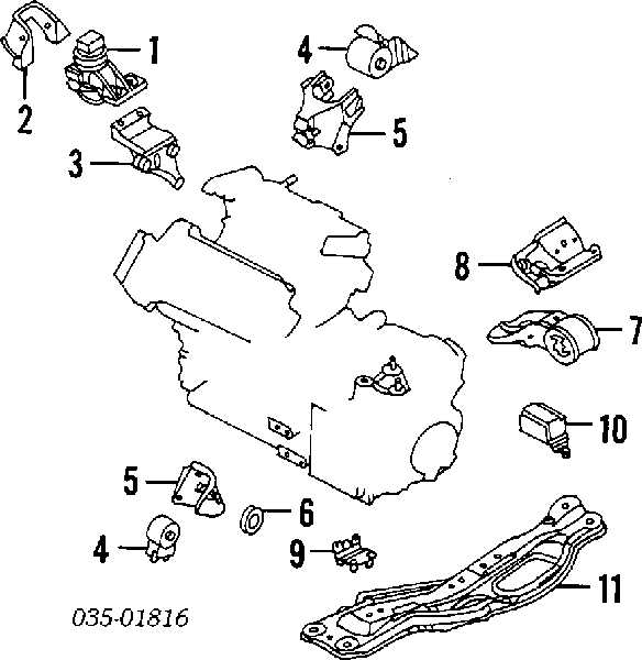 GA2A39050 Mazda Coxim (suporte) dianteiro de motor