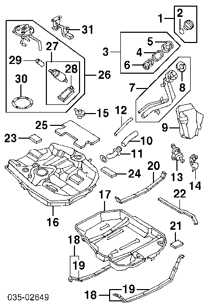 B6BG1335Z Mazda Bomba de combustível elétrica submersível