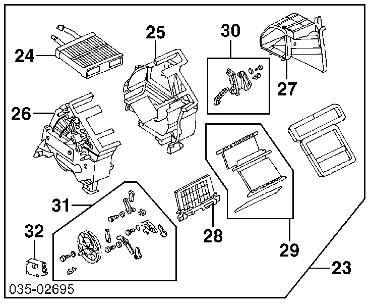 B01A61A10 Mazda Radiador de forno (de aquecedor)