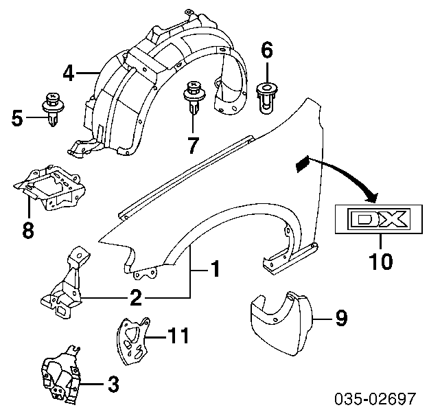 Cápsula (prendedor) de fixação de protetor de lama Mazda BC1D56145 preço, a partir de 2,08 USD