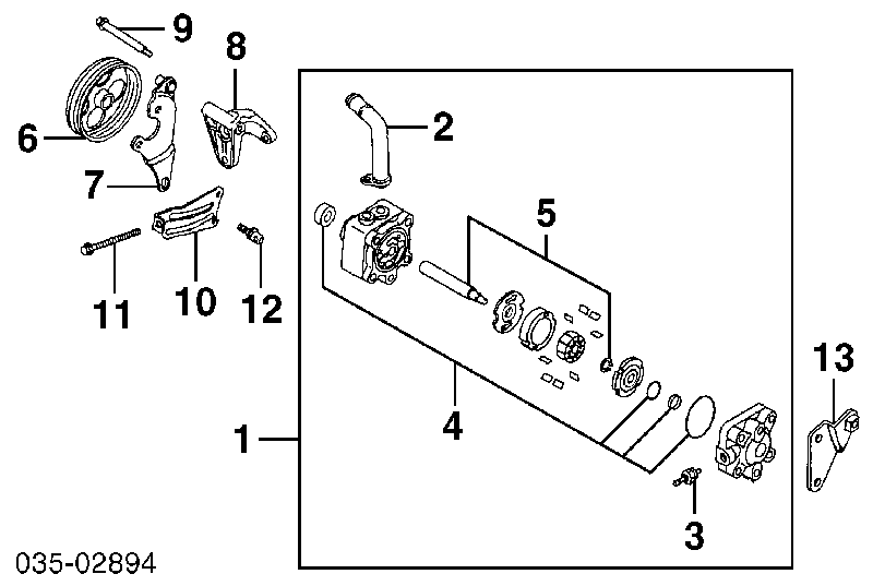 GE4T32610 Mazda Kit de reparação da bomba da Direção hidrâulica assistida
