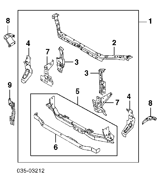 Compre Suporte do radiador montado (painel de montagem de fixação das luzes) Mazda 323 