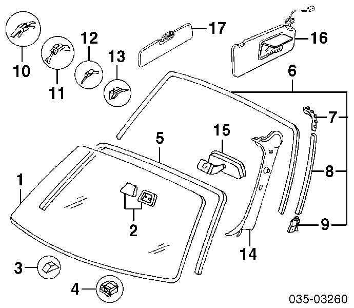 Espelho de salão interno Mazda 6  GY