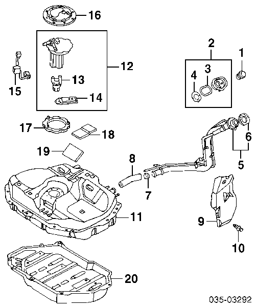 BJ3D60960A Mazda Sensor do nível de combustível no tanque