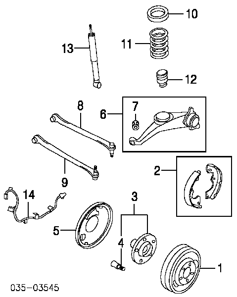 EC0128600D Mazda Braço oscilante transversal direito de suspensão traseira