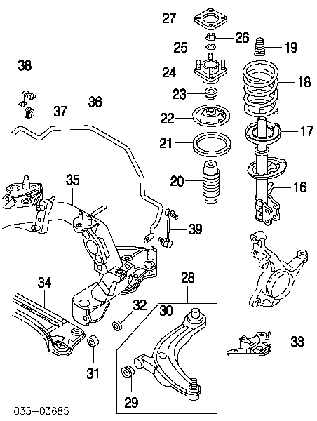 LC623438X Mazda Rolamento de suporte do amortecedor dianteiro