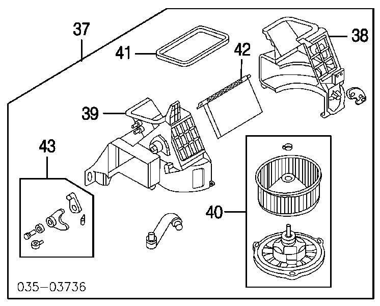 Motor de ventilador de forno (de aquecedor de salão) para Mazda 323 F VI BJ