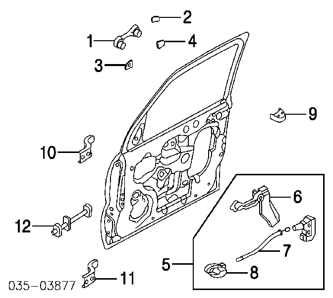 EC0159240A Mazda Gozno da porta dianteira esquerda