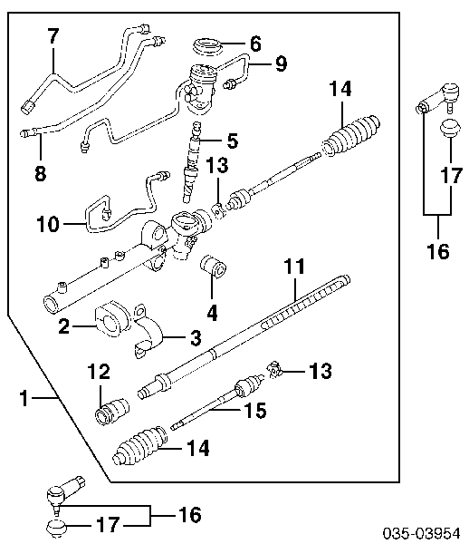 BL4C32110A Mazda Cremalheira da direção