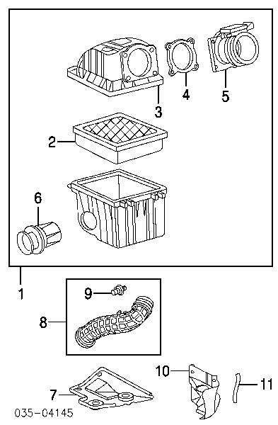 3043533 Ford Sensor de fluxo (consumo) de ar, medidor de consumo M.A.F. - (Mass Airflow)