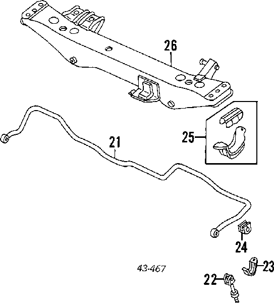  Montante de estabilizador traseiro Subaru Legacy I sedan (BC) (1989 - 1994) I
