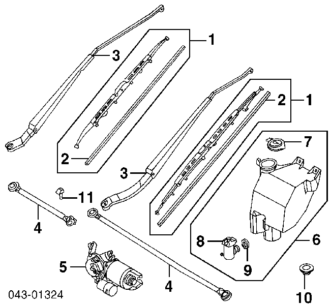 86521FA020 Subaru Trapézio de limpador pára-brisas