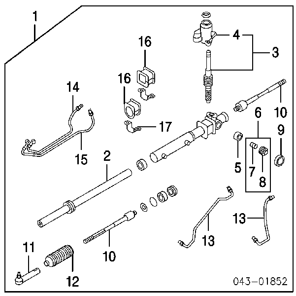 Cremalheira da direção Subaru 34110FE101 preço, a partir de 163,09 USD