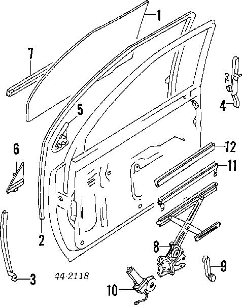 Mecanismo de acionamento de vidro da porta dianteira esquerda Toyota Hilux  N