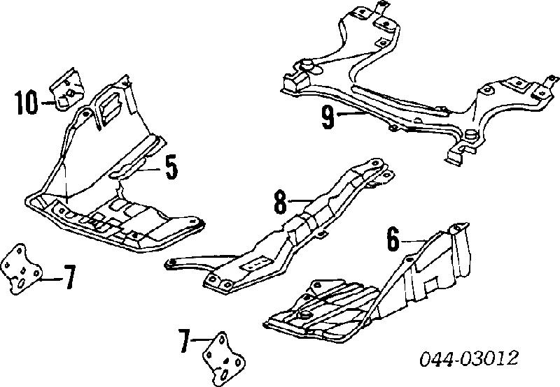 Proteção de motor, de panela (da seção de motor) para Toyota Corolla  E9