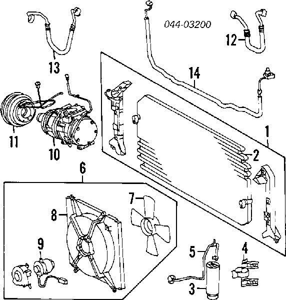 8846033010 Toyota Radiador de aparelho de ar condicionado