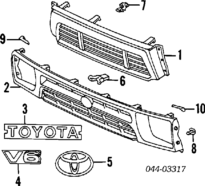 5311135171 Toyota Grelha do radiador